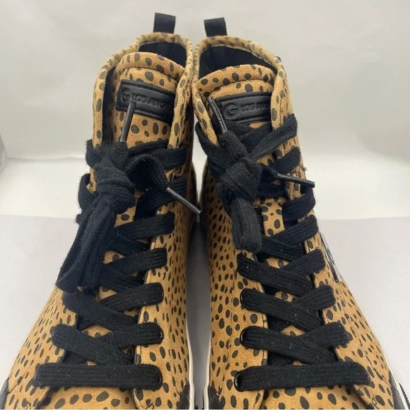 GBG Los Angeles Tan and Black Polka Dot Sneakers - Picture 3 of 10